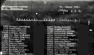 Transportliste vom 30.01.1945 von Buchenwald